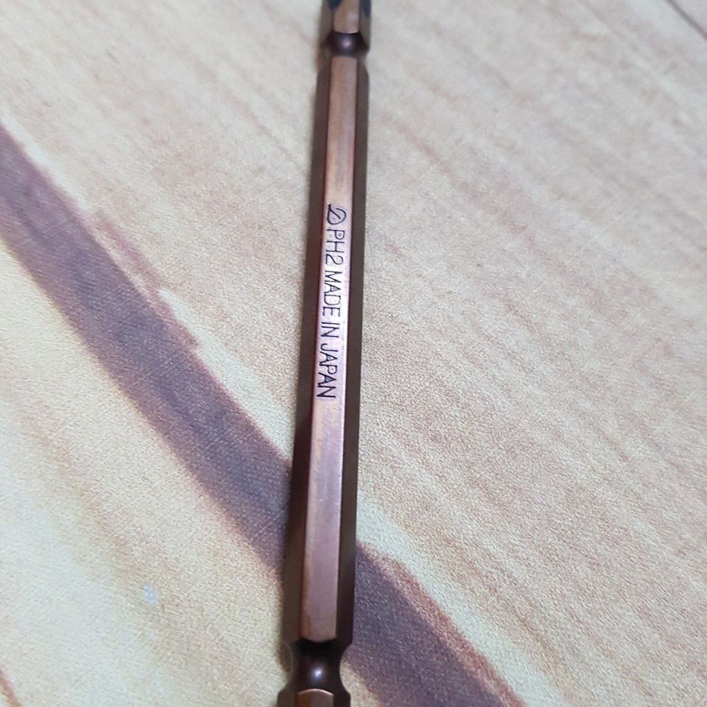 MŨI TÔ VÍT 2 ĐẦU 4 CẠNH PH2 JAPAN DÀI 110MM THÂN 6.35MM CÓ NAM CHÂM.