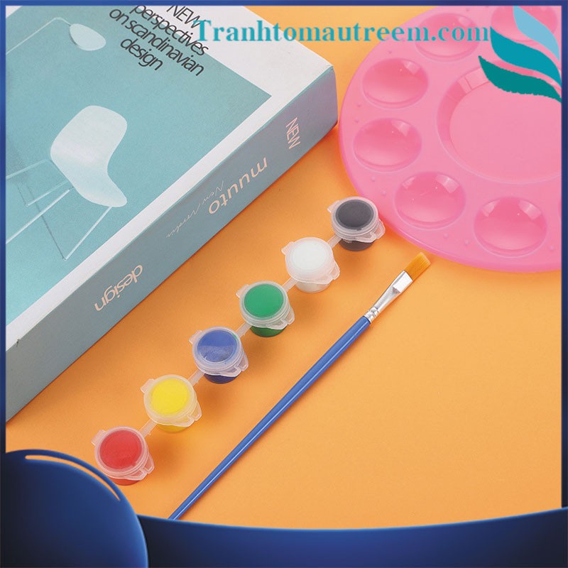 Vỉ Màu Nước Vẽ Tranh Tô Màu Tô Tượng 6 Màu 2ml và 3ml Kèm Cọ Nhập Khẩu