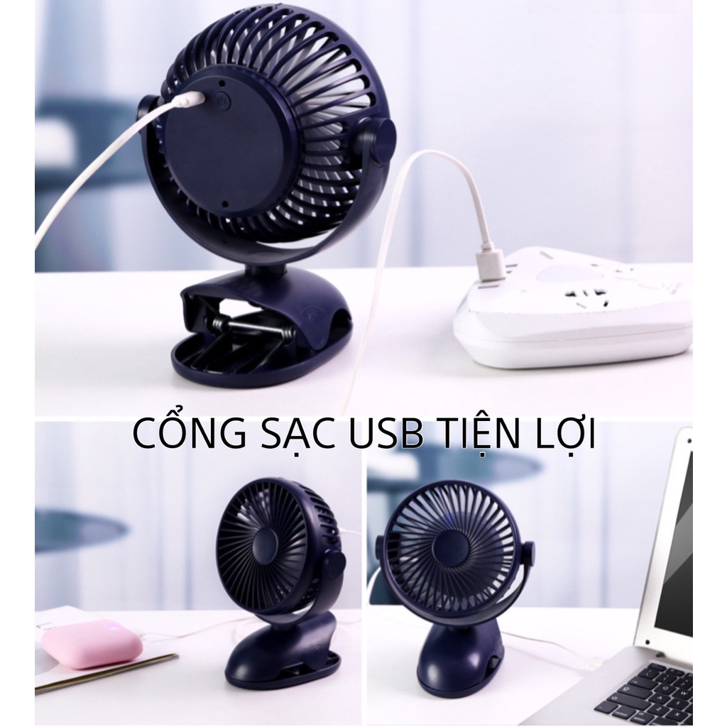 quạt mini tích điện kẹp bàn, xe đẩy pin trâu 10.000mah bảo hành chính hãng 12 tháng