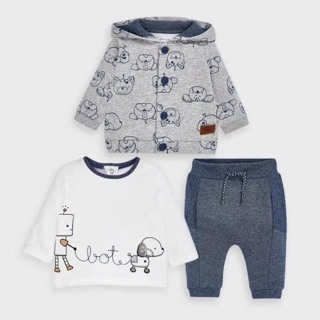 Bộ bé trai, set 3 chi tiết áo khoác nỉ cho bé