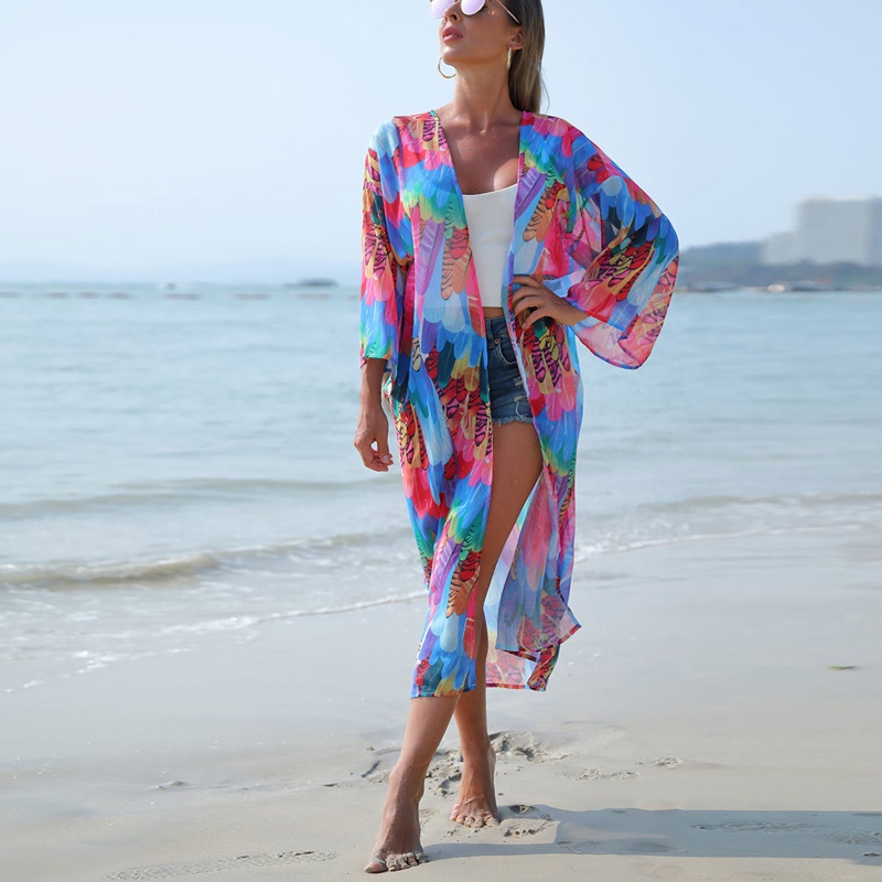 Áo Choàng Cardigan Che Phủ Dáng Dài Thời Trang Đi Biển