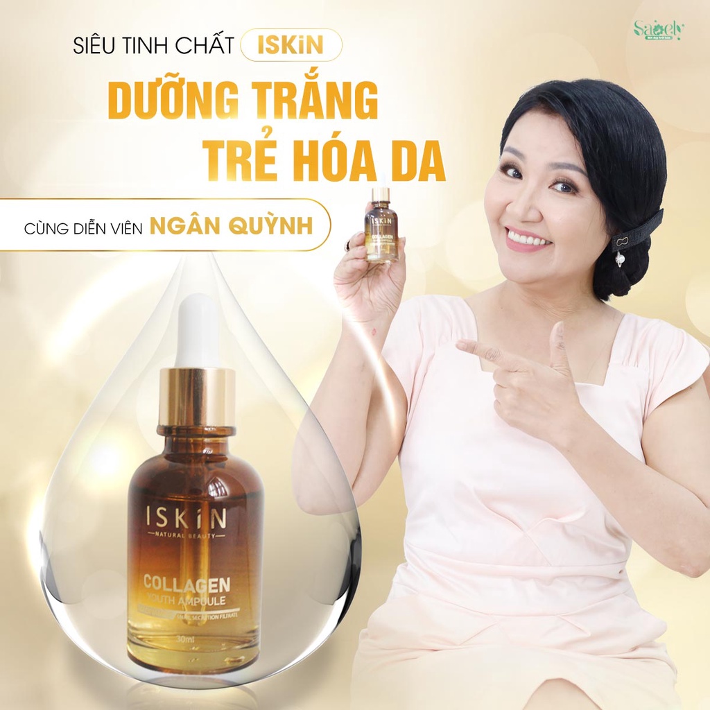 Combo 2 Hộp Serum Dưỡng Trắng Da ISKIN 30ml - Dưỡng Trắng và Trẻ Hóa Da, Cấp Ẩm Căng Mịn Da