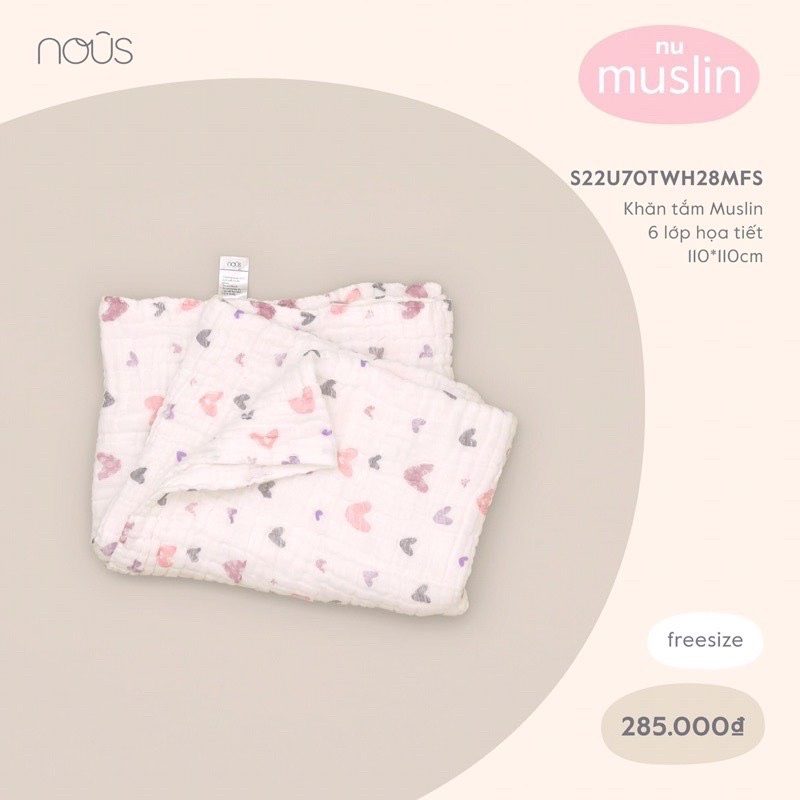 (Nhùn nhùn)NOUS KHĂN TẮM XÔ NHĂN 6 LỚP MUSLIN của nous