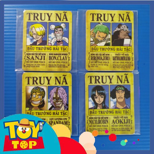 Thẻ bài Toonies One Piece truy nã phiên bản song đấu - đấu trường hải tặc thẻ 2nd có trầy