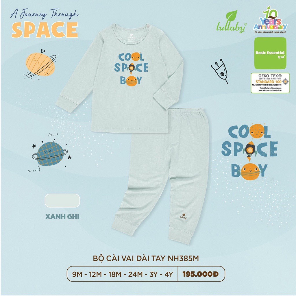 Bộ Quần Áo Dài Tay Cài Vai Vải Petit Cho Bé NH385M