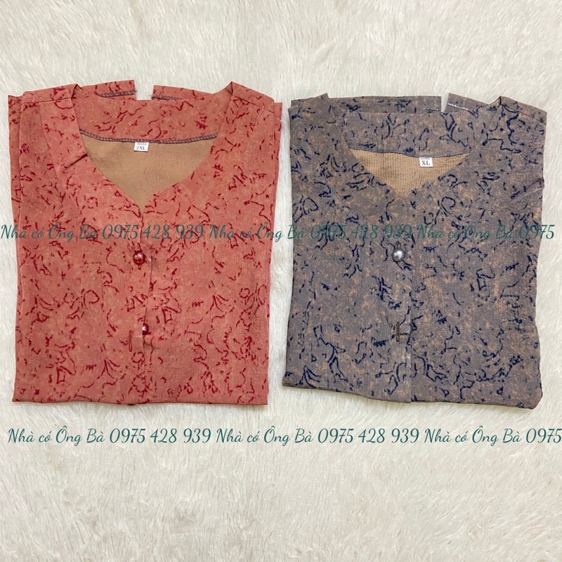 Áo cổ tròn hoa nhí cộc tay cho bà cho mẹ đồ trung niên mùa xuân hè áo cho bà già từ 50-90 tuổi đi chơi