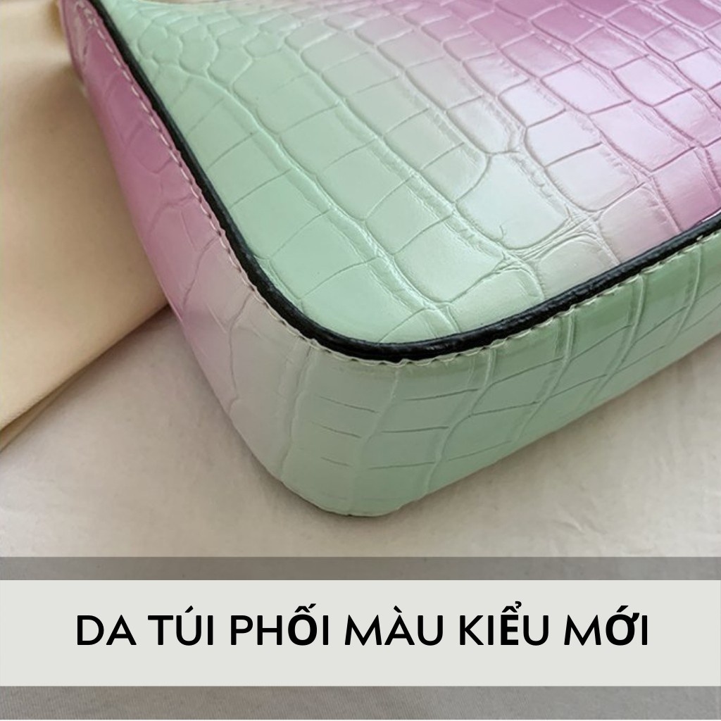 Túi kẹp nách nữ pastel thời trang Đeo Vai Loan Màu