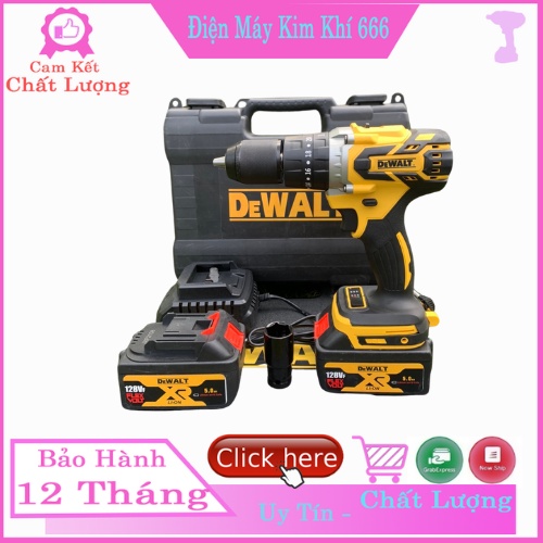 Máy khoan pin 198V Dewalt 3 chức năng có búa - Động cơ không chổi than siêu mạnh mẽ