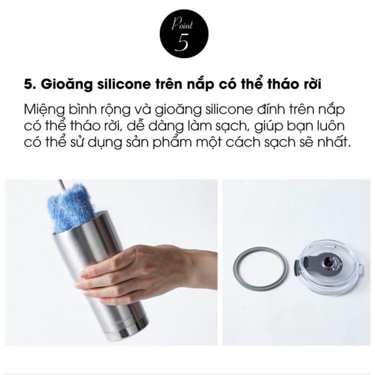 Ly Giữ Nhiệt Locknlock 350ML, cốc giữ nhiệt nhỏ gọn, màu đen Swing Tumbler lock&Lock LHC4179BLK - T2Cmall