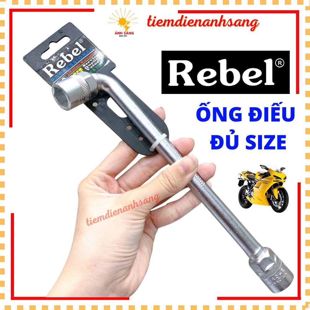 Ống điếu mở ốc nhớt REBEL  8-9-10-11-12-13-14-15-16-17-18-19mm cao cấp chính hãng -Tiệm điện Ánh Sáng