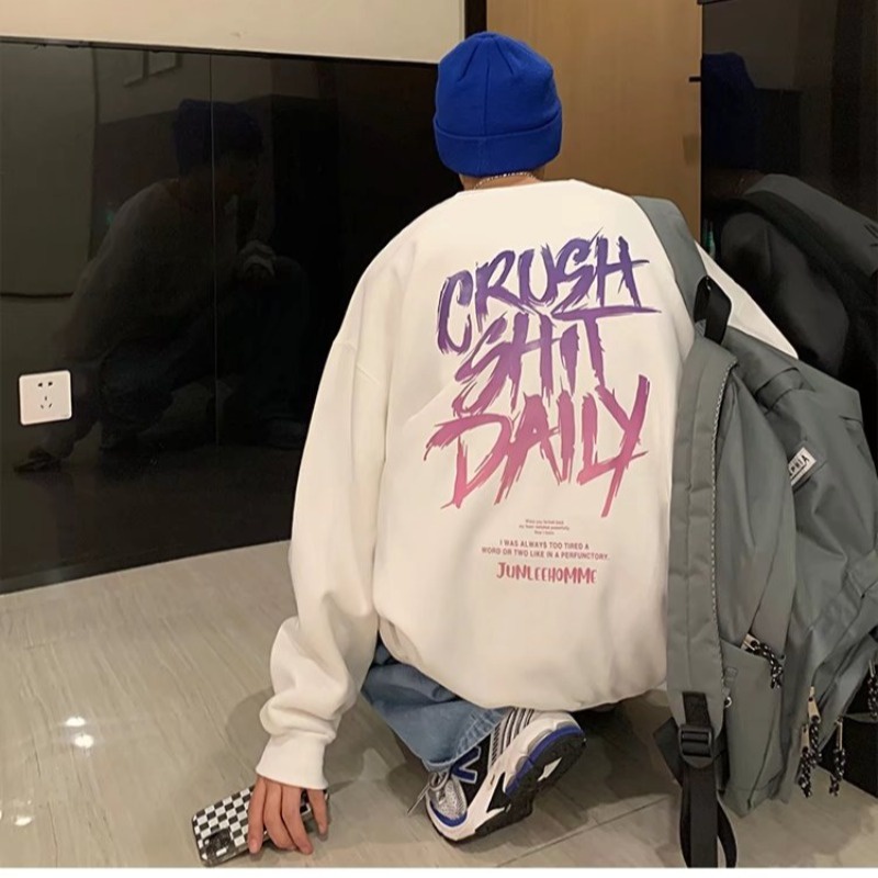 Áo Sweater Cổ Tròn Tay Dài In Chữ Màu Gradient Phong Cách Mỹ Thời Trang Thu Đông Cho Nam Và Nữ Size M-8XL