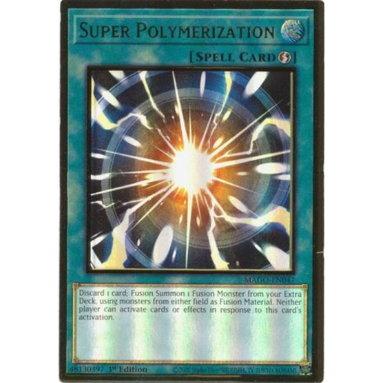 [KN yugioh shop] thẻ bài: Super Polymerization - MAGO-EN047 - Premium Gold Rare Super, DUDE-EN040 - Ultra Rare