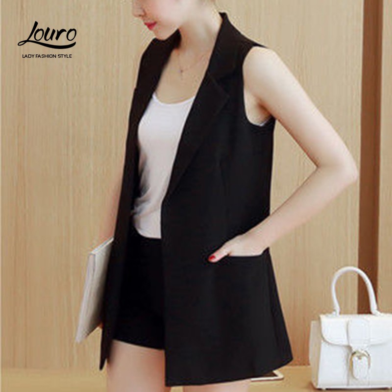 Áo vest nữ Louro L1600, mẫu áo vest nữ công sở không tay, kiểu dáng đơn giản dễ mặc | WebRaoVat - webraovat.net.vn