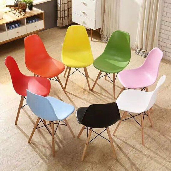 Ghế Nhựa Chân Gỗ Eames, Ghế Quán Cafe, Ghế Decor Ngồi Làm Việc