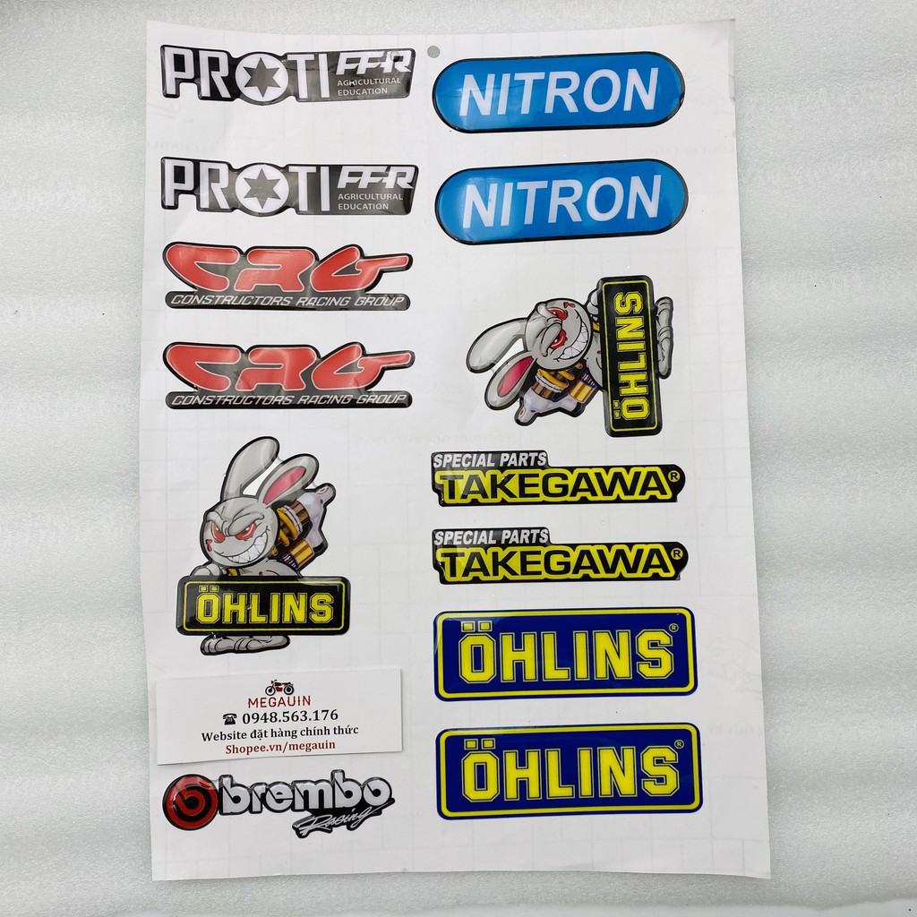 Sticker Logo nổi dán mũ bảo hiểm, xe máy, xe điện, laptop, điện thoại