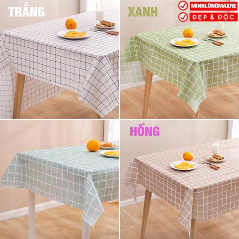 [FREESHIP❤️] KHĂN TRẢI BÀN CARO CHỐNG THẤM NƯỚC - KHĂN TRẢI BÀN HỌA TIẾT CAO CẤP