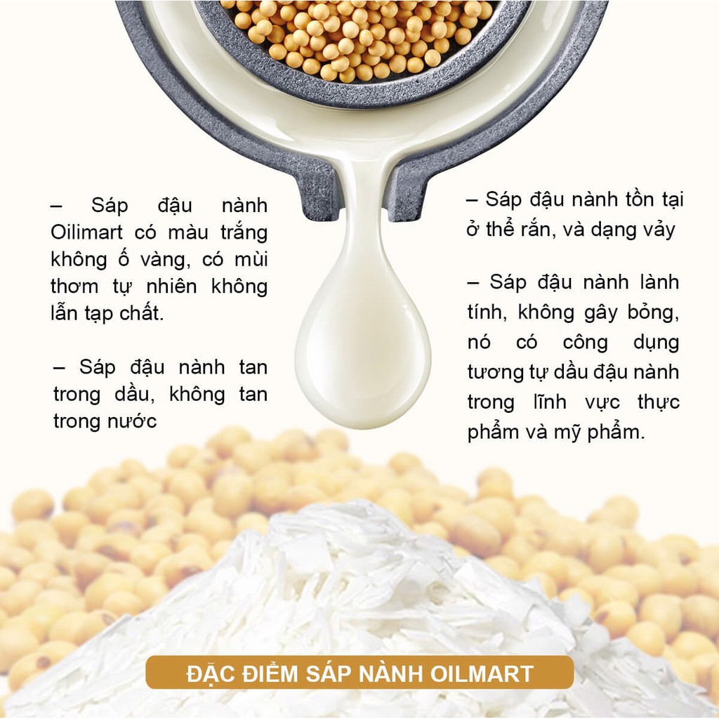 Sáp Đậu Nành Làm Nến Thơm Oilmart Natural Soy Wax