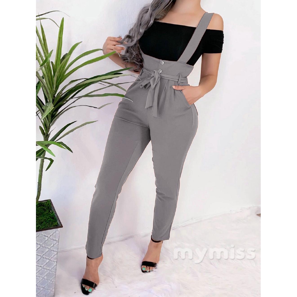 Jumpsuit nữ áo liền quần dài lưng cao xinh xắn | BigBuy360 - bigbuy360.vn