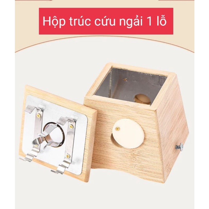 Hộp trúc cứu ngải cao cấp 1 lỗ+ hộp 10 nhang ngải cứu .Dùng hơ điếu ngải cứu, nhang ngải.