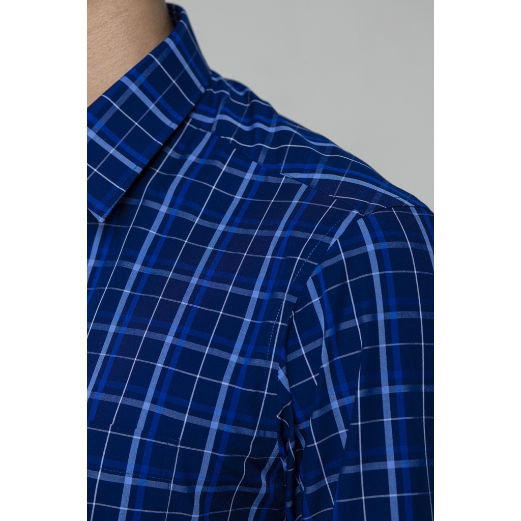 Áo sơ mi dài tay ARISTINO phom Regular fit, họa tiết xanh kẻ thanh lịch - ALS26301