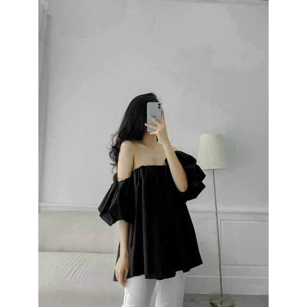 Áo kiểu trễ vai tay bí phồng xinh b19 nhé
