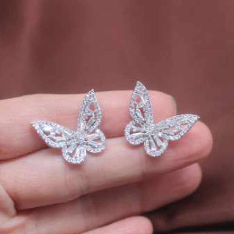 Bông Tai Hình Bướm Đính Đá zircon Thời Trang 2022 Cho Nữ
