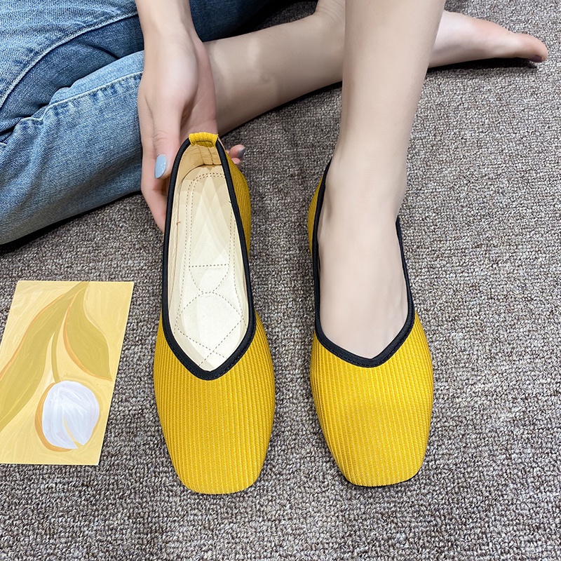 IELGY Giày búp bê  mũi nhọn thời trang cho nữ