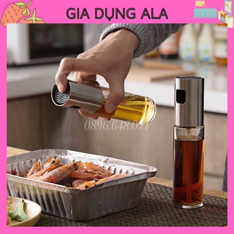 Bình Xịt Dầu Ăn Phun Sương Cao Cấp Dung Tích 100ml Dùng Cho Nồi Chiên Không Dầu, Rán, Nướng