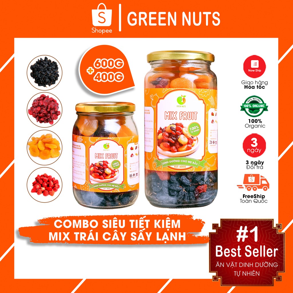 Hũ 4 quả mọng Happy Mom - COMBO siêu tiết kiệm 600g*400g