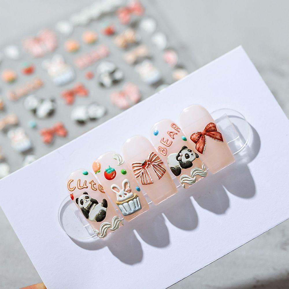 Miếng Dán Trang Trí Móng Tay Họa Tiết Hoạt Hình 3D Độc Đáo