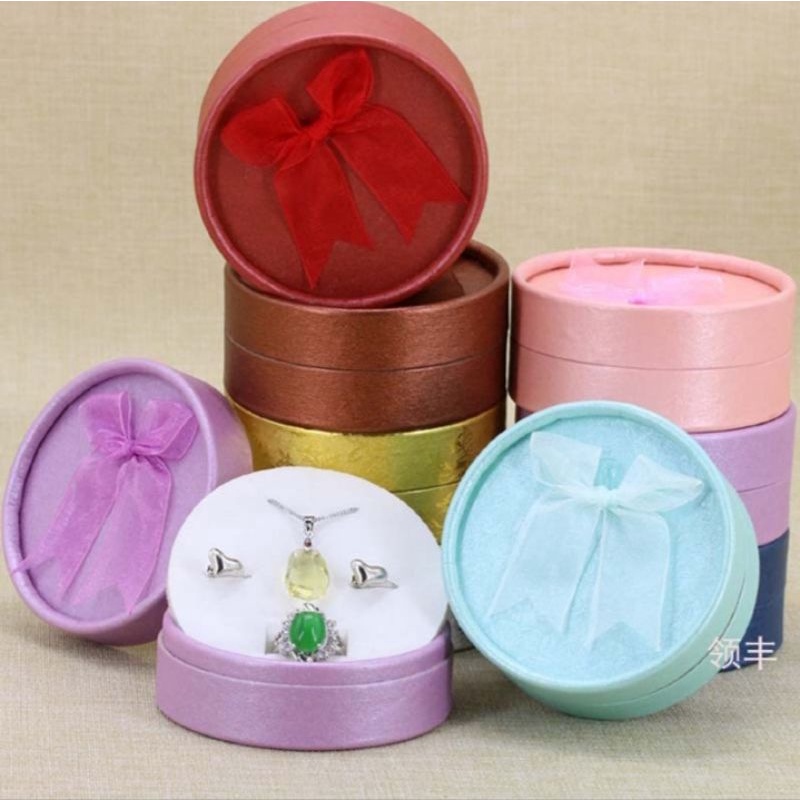 Hộp Tròn Nơ Đựng Vòng Tay,  Bộ Trang Sức Theo Vỉ 12 Hộp