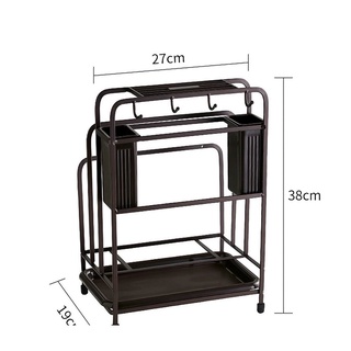 Kệ để dao thớt sơn tĩnh điện đen có ông cắm đũa - anth432