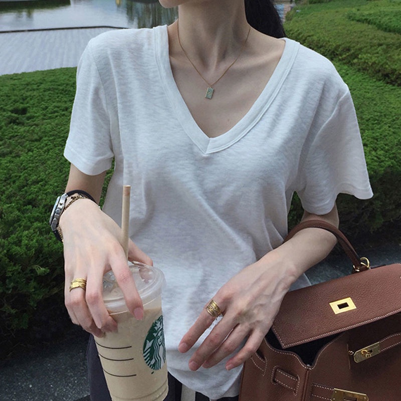 Áo thun tay ngắn dáng rộng thiết kế thời trang mùa hè cho nữ