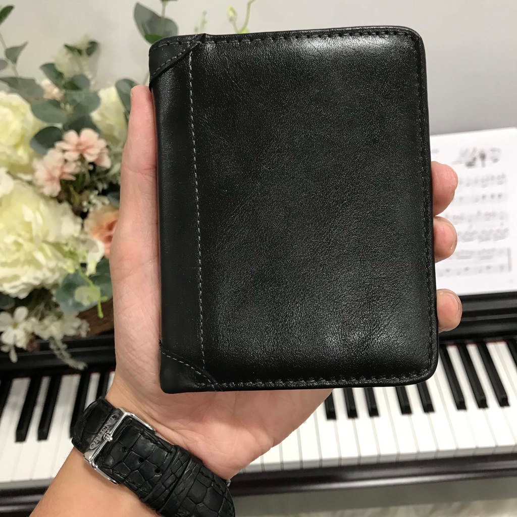 Ví Nam  Dáng Đứng  Da Bò Thật Đốt Không Cháy LT84  Có Khe Để Thẻ Nhớ, Ngăn Khóa Tiện Dụng