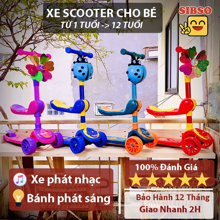 Xe Scooter cho bé / xe chòi chân / xe scooter 2in1 / 3in1 - Đồ chơi vận động Sibso
