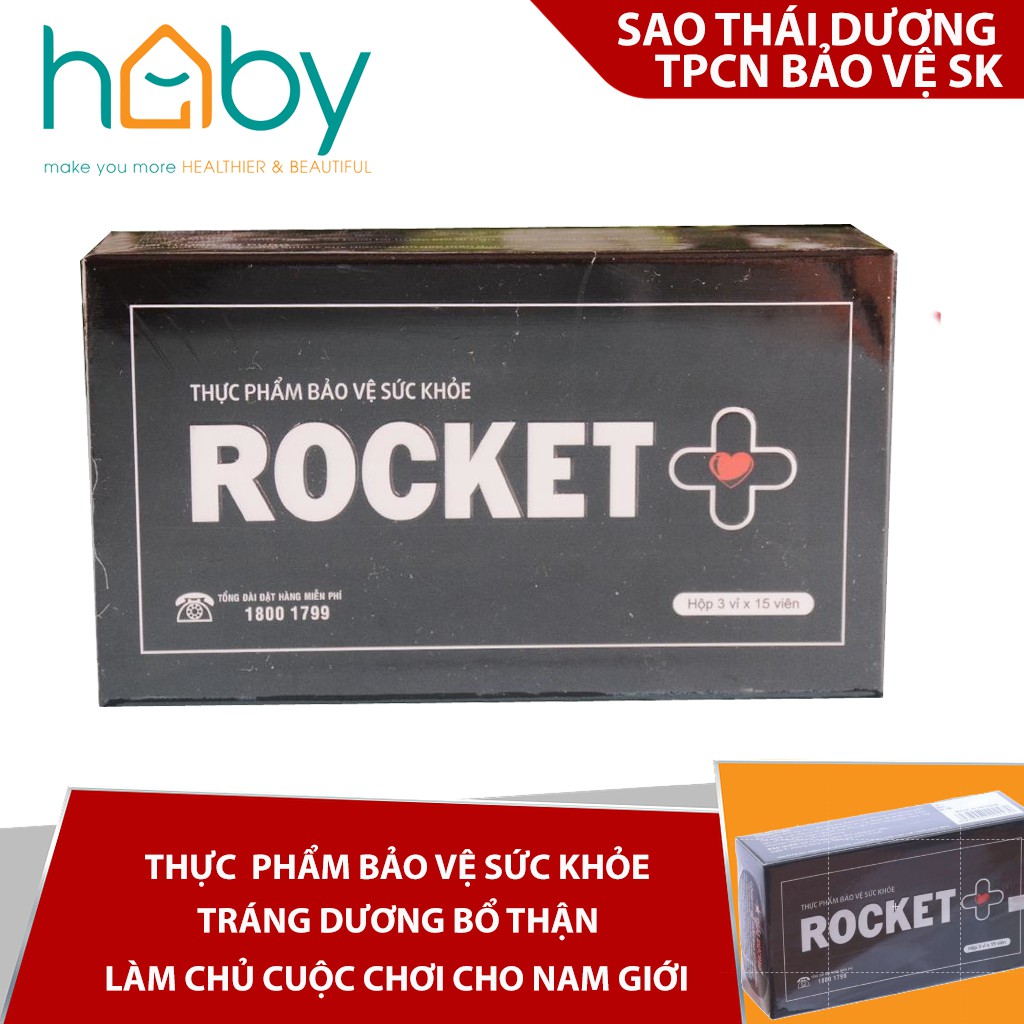Rocket + - Rocket Plus tăng cường sinh lý nam, bổ thận tráng dương, Hộp 45 viên