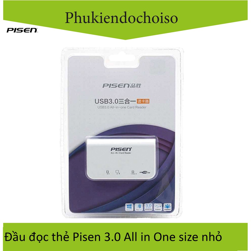 Đầu đọc thẻ 3.0 Pisen All in One, size nhỏ