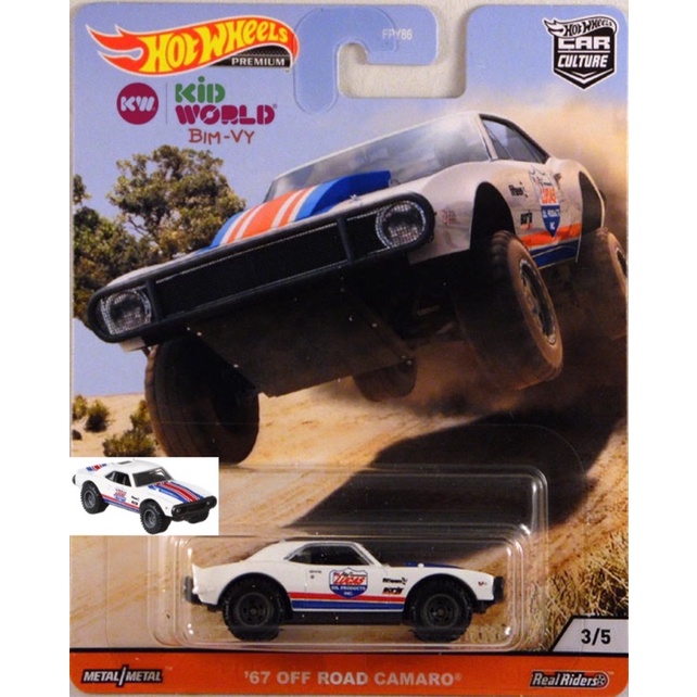 Xe mô hình Hot Wheels Premium Car Culture Series Wild Terrain 2020 '67 Off Road Camaro GJP89, bánh cao su.