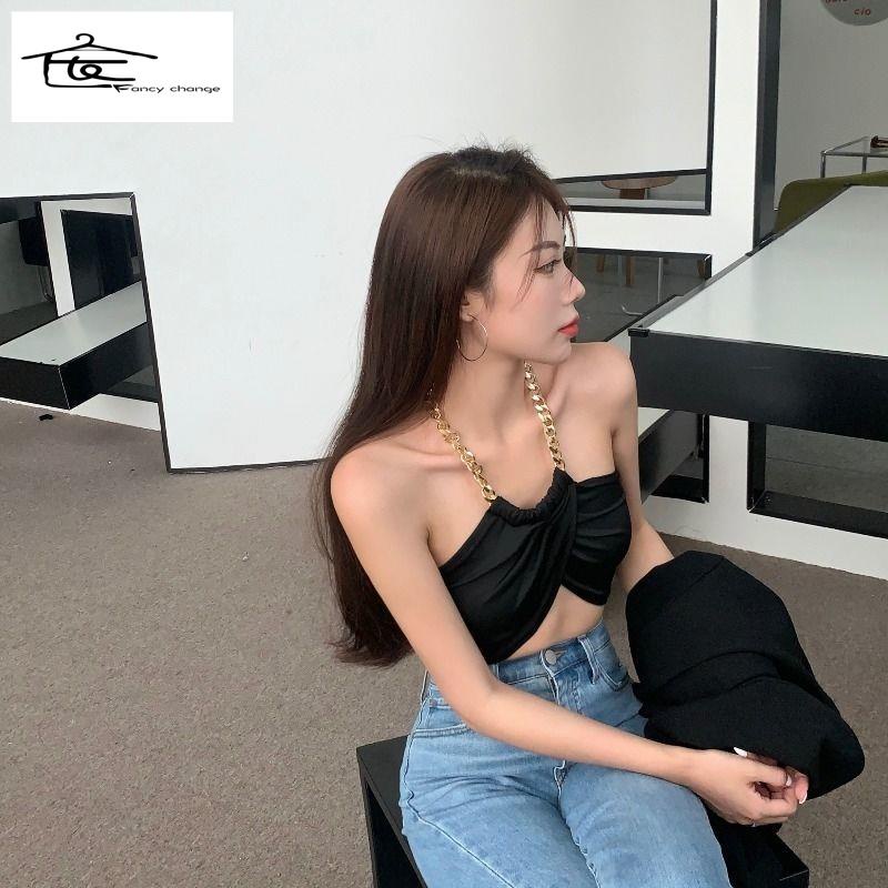 Áo Ống Màu Đen Phong Cách Âu Mỹ Quyến Rũ Thời Trang Mùa Hè Cho Nữ