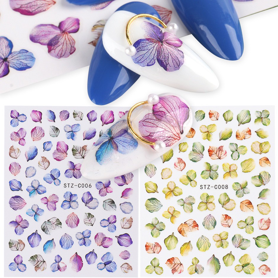 Stick dán móng , hình dán hoa khô lụa cực xinh và sang chảnh