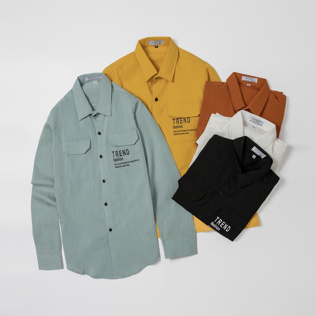 Áo sơ mi dài tay unisex chất đũi 2 túi hộp thoáng mát, mẫu khoác ngoài dài tay phong cách thời trang cao cấp