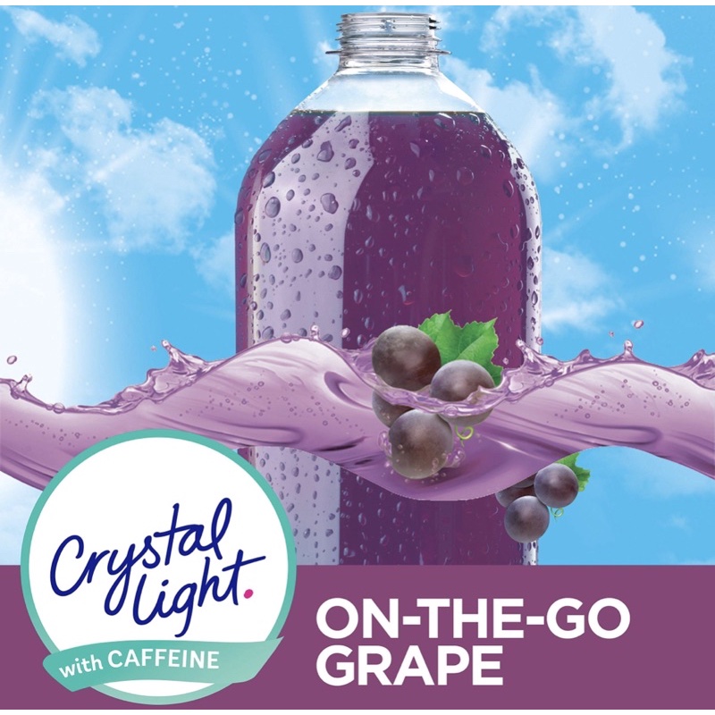 10 gói  Bột pha nước trái cây Crystal Light dành cho người ăn kiêng vị Nho