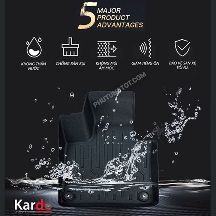 Thảm lót sàn XPANDER 3D cao cấp vừa khít theo xe chính hãng Kardo không mùi không độc hại
