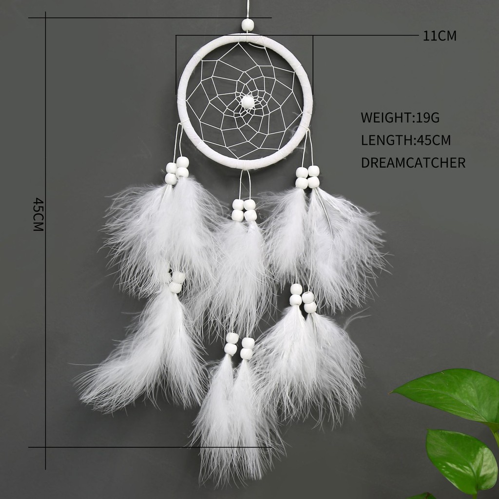 Dream Catcher treo tường màu trắng tuyệt đẹp 45x11cm DC01