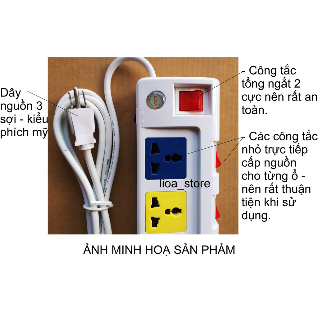 Ổ CẮM ĐIỆN 6 ĐA NĂNG LiOA - ĐỒNG HỒ V .