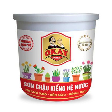 COMBO 2 HOẶC 3 LON SƠN CHẬU KIỂNG OKAY HỆ NƯỚC MÀU XANH NGỌC BÍCH LON 1KG