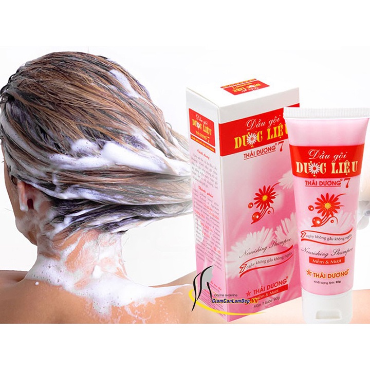 Dầu Gội Dược Liệu Thái Dương 7 Hồng Tuýp 90g / Dây 40 Gói  Tiện Lợi