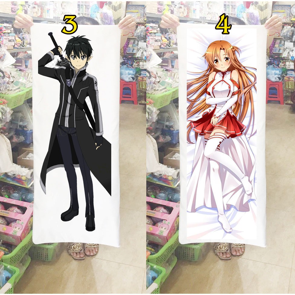 Gối ôm dài  Gối ngủ anime Sword at online có ruột bông 1mx40cm (Tặng 1 poster hoặc 1 huy hiệu)