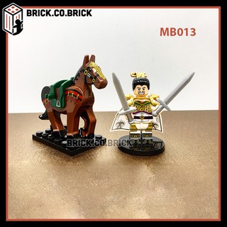 COMBO MB013- Đồ chơi lắp ráp minifigure  - Tam quốc diễn nghĩa - Lưu Bị kèm Ngựa chiến MÀU TRẮNG