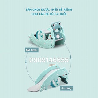 Cầu trượt bập bênh cá heo 3in1 HCM